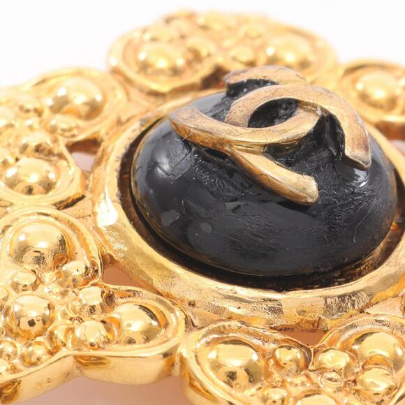 Chanel Coco Mark Necklace, Gold Plated with Faux Pearls, Women's, and Black - Picture 4 of 6